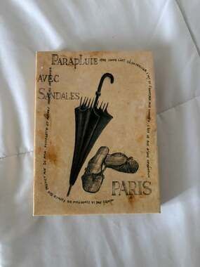 Vintage-Style French Paris Umbrella & Sandals Wall Art - Canvas Print